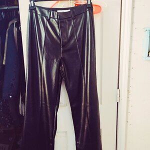 Black Leather boa Pants